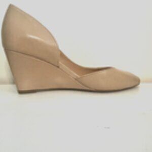 NEW Franco Sarto Felice Wedge D'Orsay Leather Pumps Heels Pointy Toe Shoe 4.5
